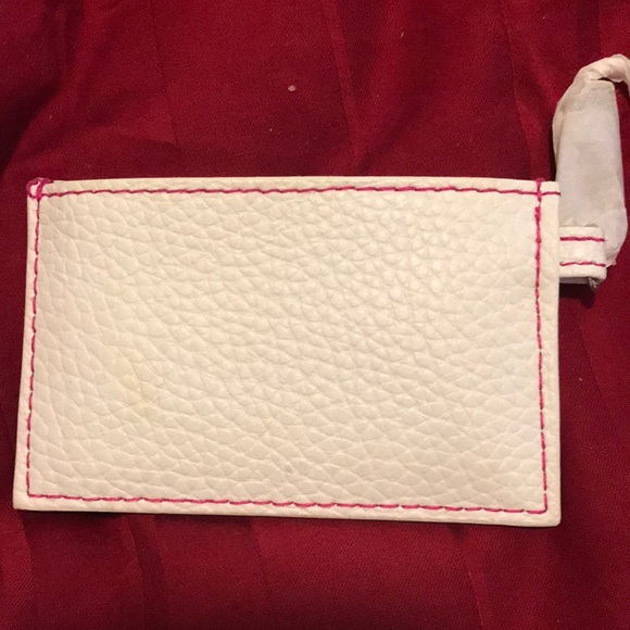 Faux leather mirror wallet off white. Convenient purse pocket size - Picture 5 of 8